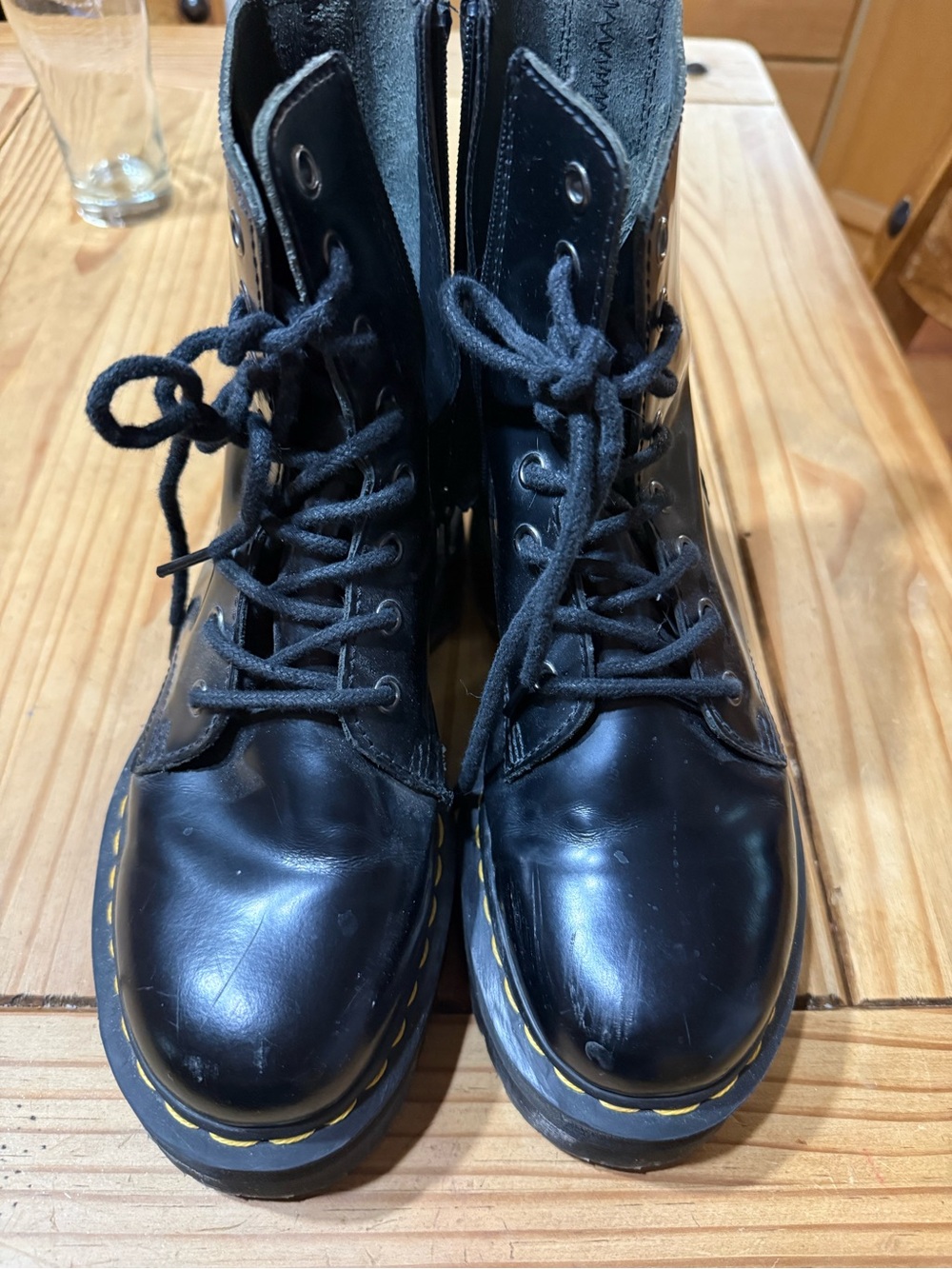 Black Doc Martens Jadon Platform Boots with side zipper